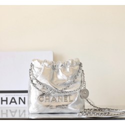 샤넬 Chanel 25c AS3980 22 Mini Handbag C-051 silver 19cm