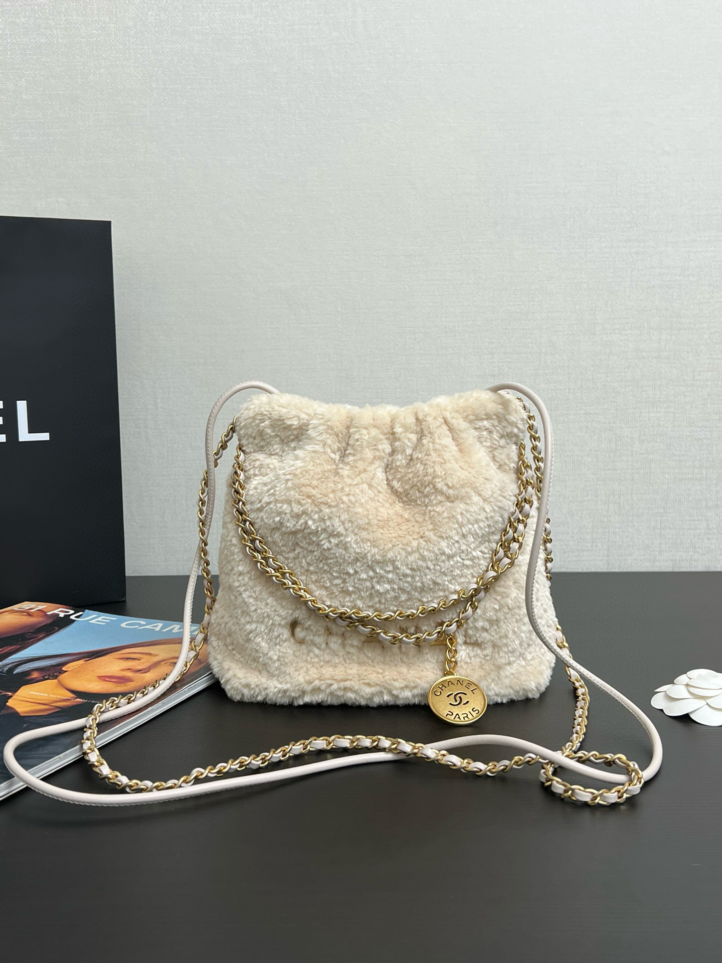 샤넬 Chanel 22 Mini Handbag 99240 Apricot 18.5cm
