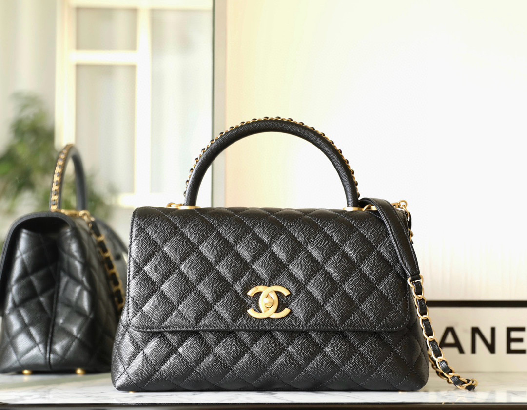 샤넬 Chanel A92991 Medium CoCo Handle Flap Bag C-022 Black 29cm