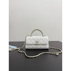 샤넬 Chanel 25s AP3238 Flap Phone Holder with Chain 99194 White 18cm