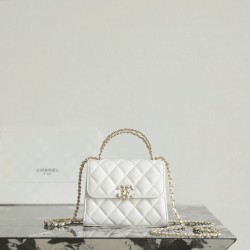 샤넬 Chanel 25s AP3237 Flap Phone Holder with Chain C-011 White 11.5cm