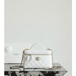 샤넬 Chanel 25p LP Long Vanity with chain C-511 White 19.5cm