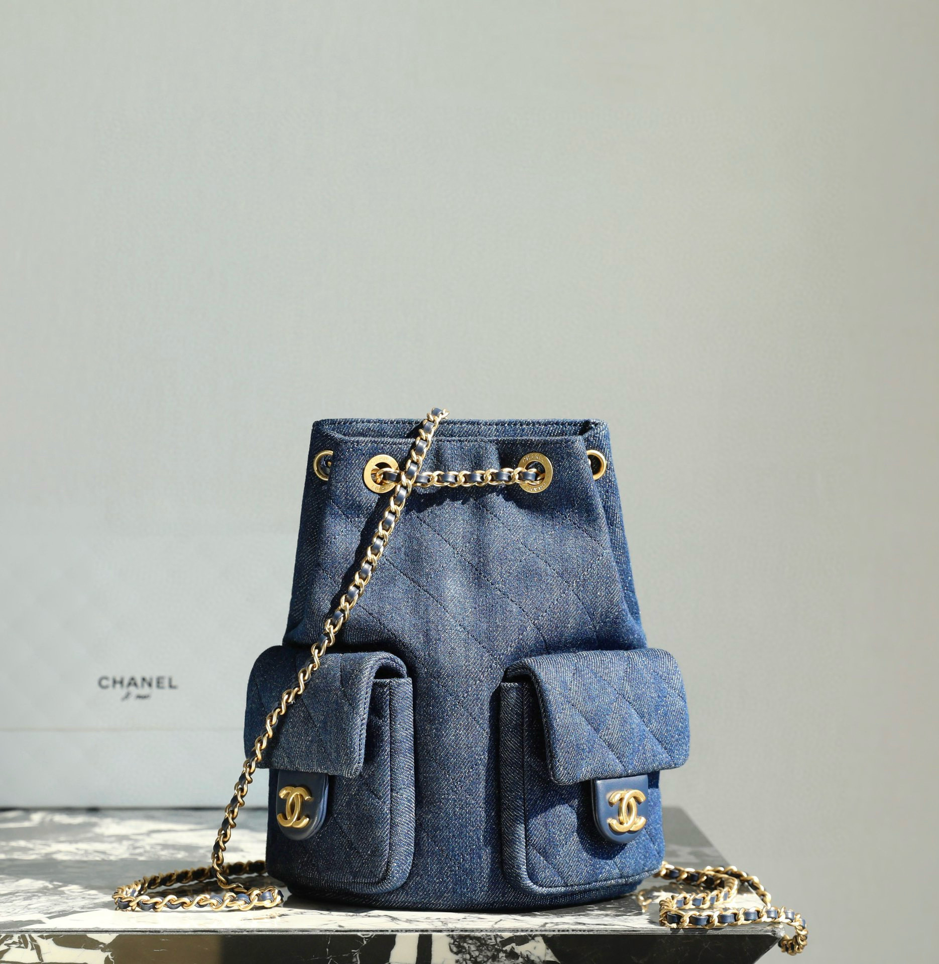 샤넬 Chanel AS5310 Backpack C-521 Deep blue 18cm