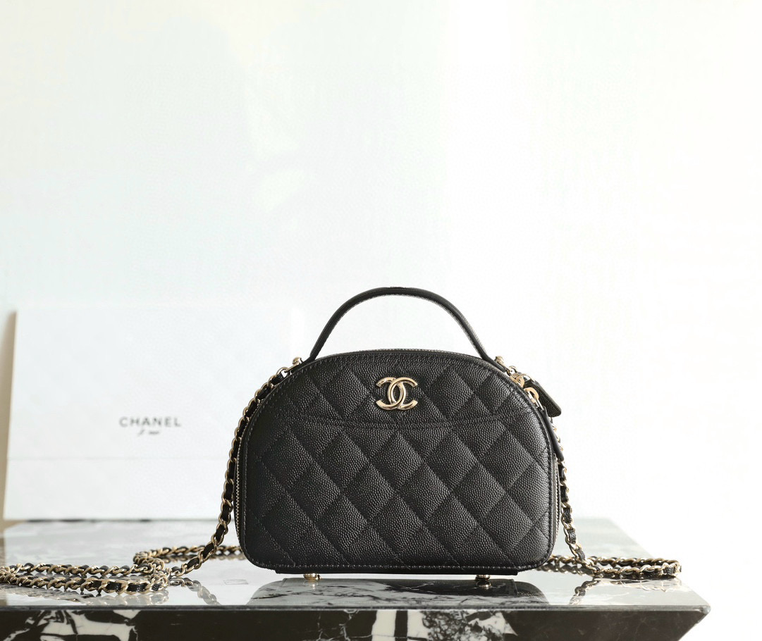 샤넬 Chanel 25c Bowling Bag Black 19cm