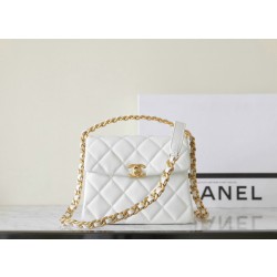 샤넬 Chanel 24s Clutch with Chain White 19cm