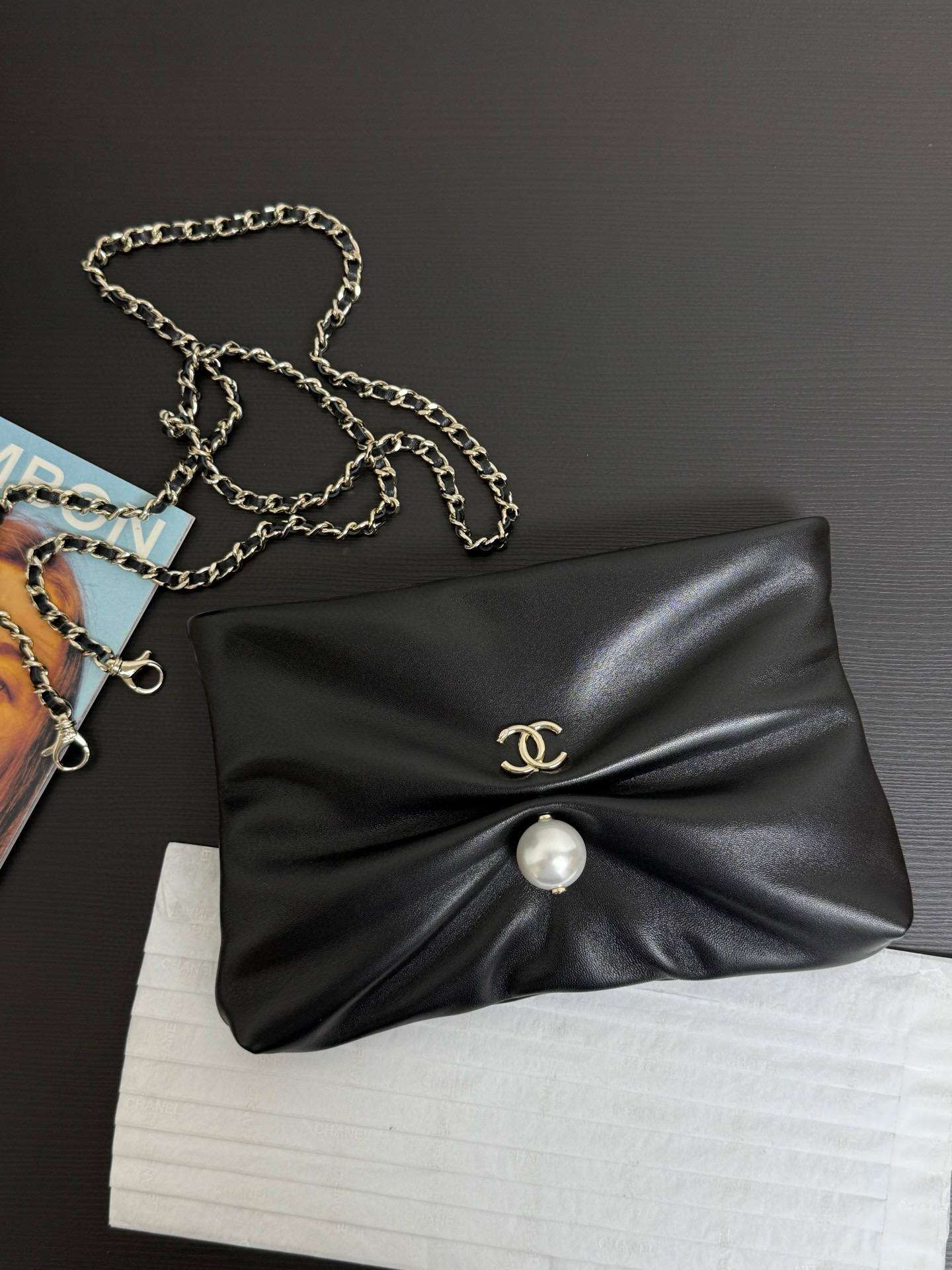 샤넬 Chanel 25s AP4614 Large Clutch Black