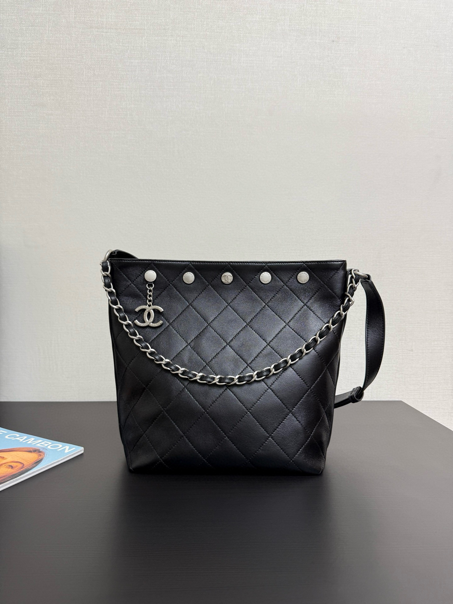 샤넬 Chanel 25P Shopping Bag 99455 Black&silver 31cm