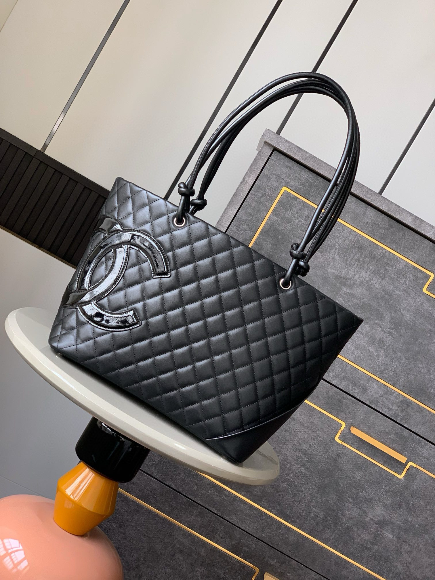샤넬 Chanel Shopping Bag Black 30cm