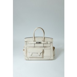 에르메스 Hermes Birkin Cargo 35cm Canvas and Swift i2 Nata/silver