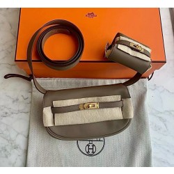에르메스 Hermes Kelly Moove Swift 18 Etoupe/gold