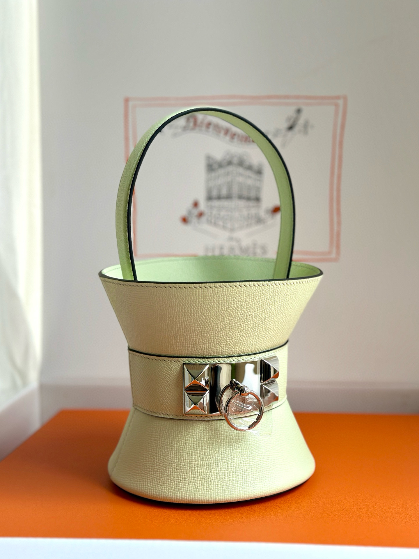 에르메스 Hermes Tasche Mini Medor Epsom 0S Vert Fizz/silver