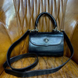 크롬하츠 Chrome Hearts CHB036 탑 핸들백 Black 18cm