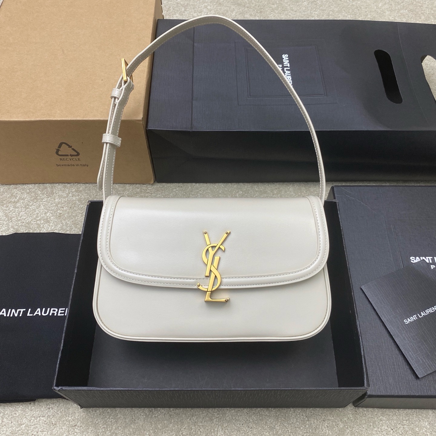 생로랑 Saint laurent/YSL 832330 SOLFERINO medium in BOX SAINT LAURENT White 24.5CM