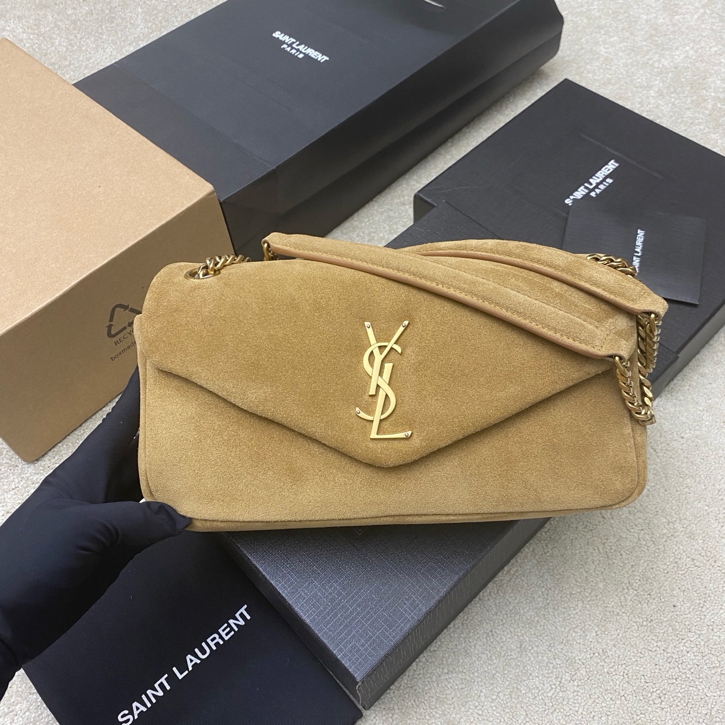생로랑 Saint laurent/YSL 734153 Calypso In Suede Fallow 26CM