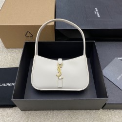 생로랑 Saint laurent/YSL 710318 Le 5 A 7 Mini Hobo in Smooth Leather White 19CM