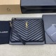 생로랑 Saint laurent/YSL 379039 Gold Monogram A5 Pouch in Matelasse Leather Black 24CM