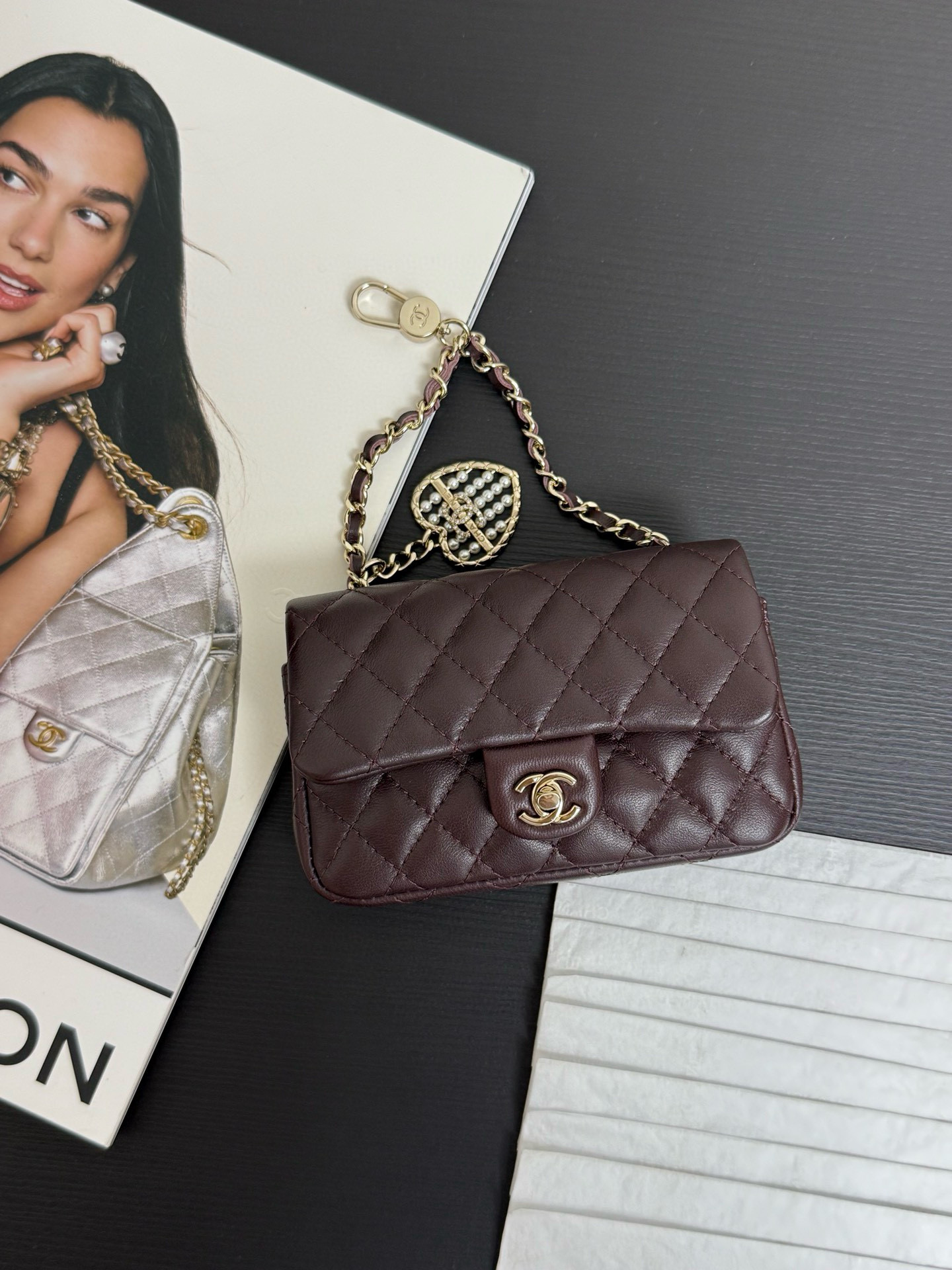 샤넬 Chanel 25a Mini Flap Bag 99482 Wine red