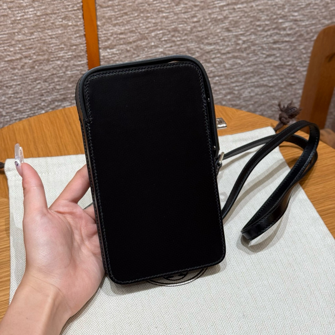 에르메스 Hermes Hac a Box 17.5cm Box 89 Noir/silver