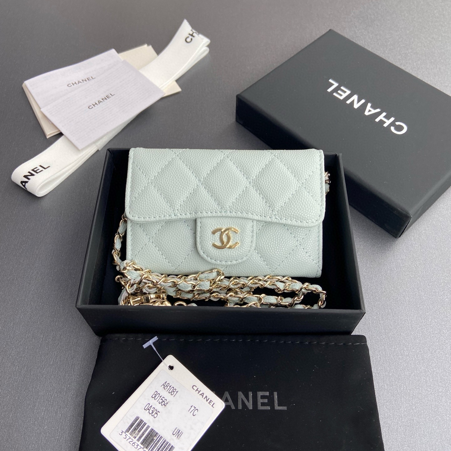 샤넬 Chanel Classic Wallet On Chain WOC 체인 지갑A81081 11cm