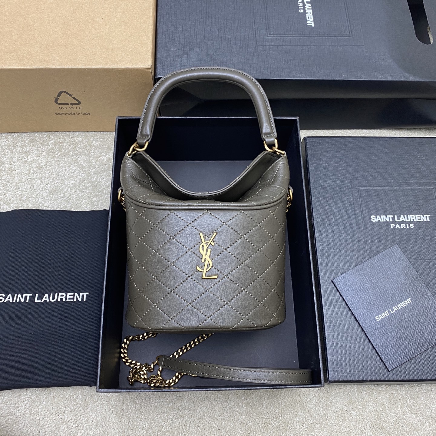 생로랑 Saint laurent/YSL 763961 Gaby Bucket Bag In Lambskin