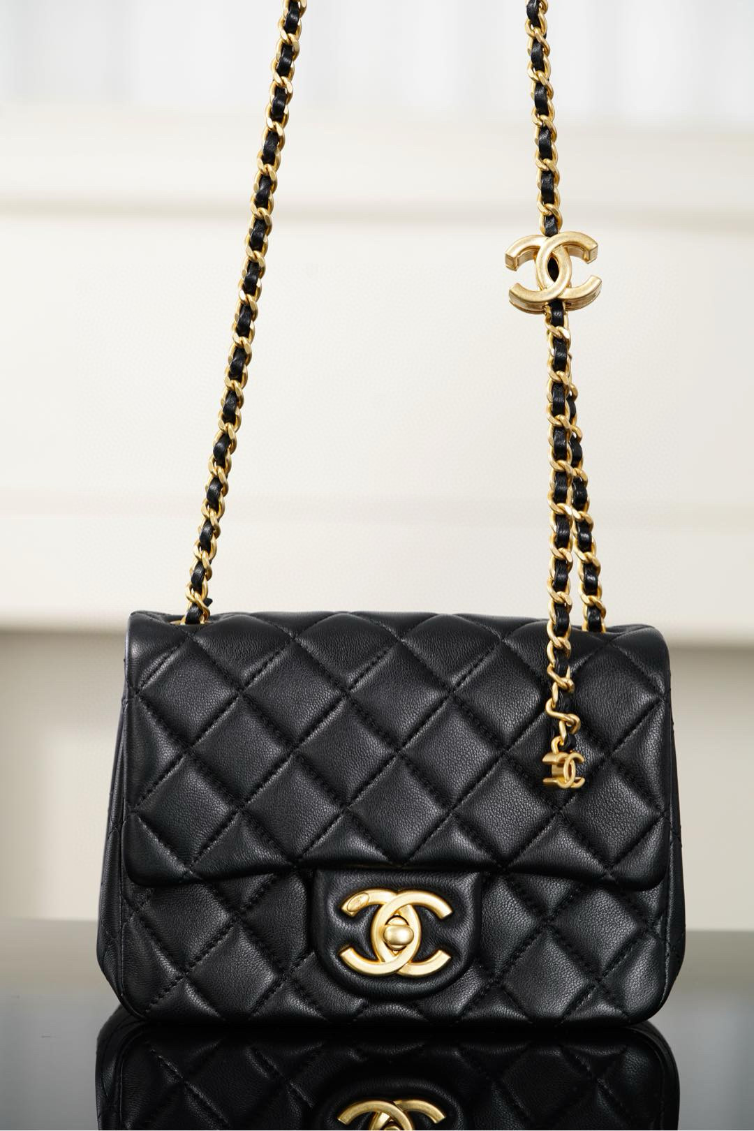 샤넬 Chanel 25B AS5758 Mini Flap Bag Black 18cm