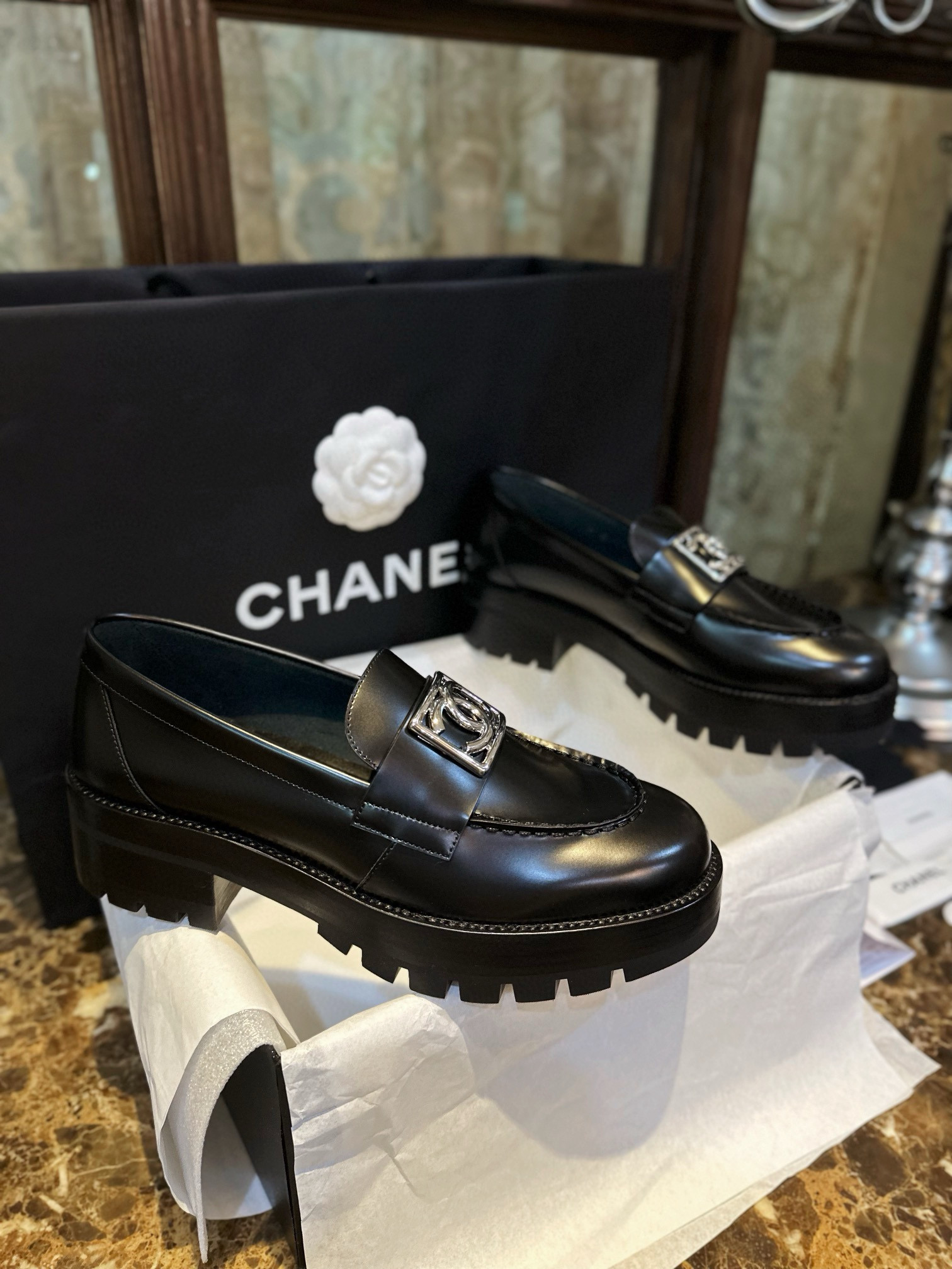 샤넬 CHANEL 23B G45156 로퍼 Black