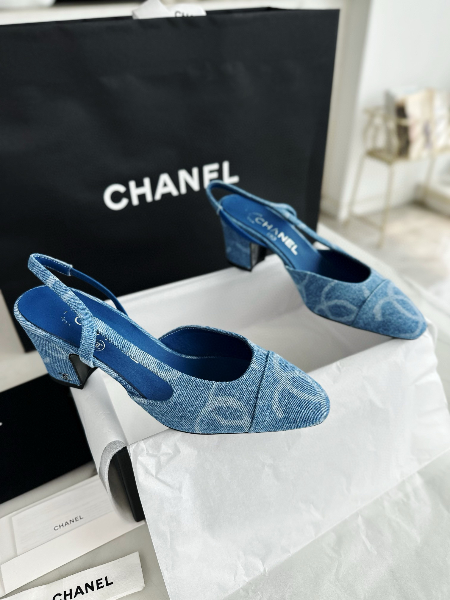 샤넬 CHANEL 24K G31318 Slingbacks 슬링 blue