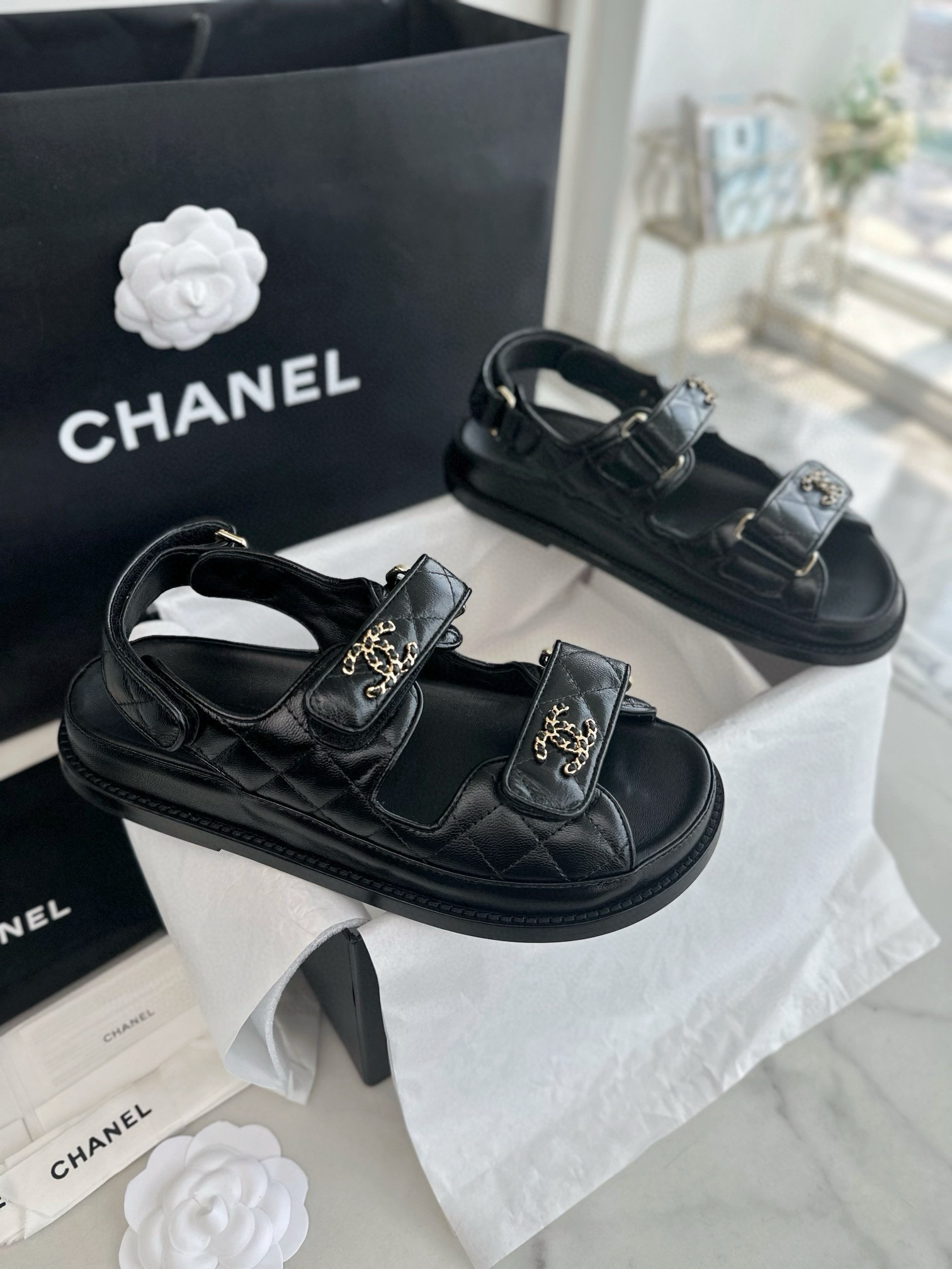 샤넬 CHANEL 24P G35927 샌들 Black