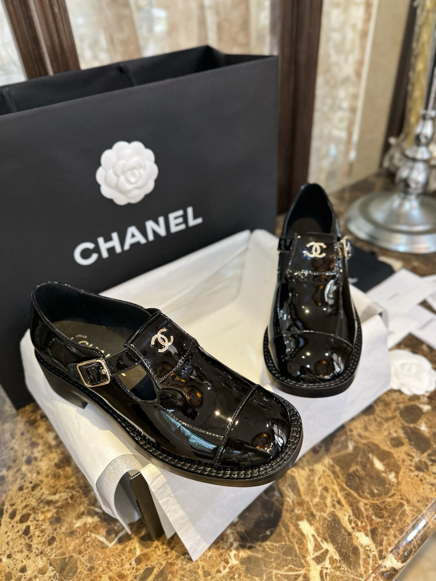 샤넬 CHANEL 23B G45203 메리제인 슈즈 Black