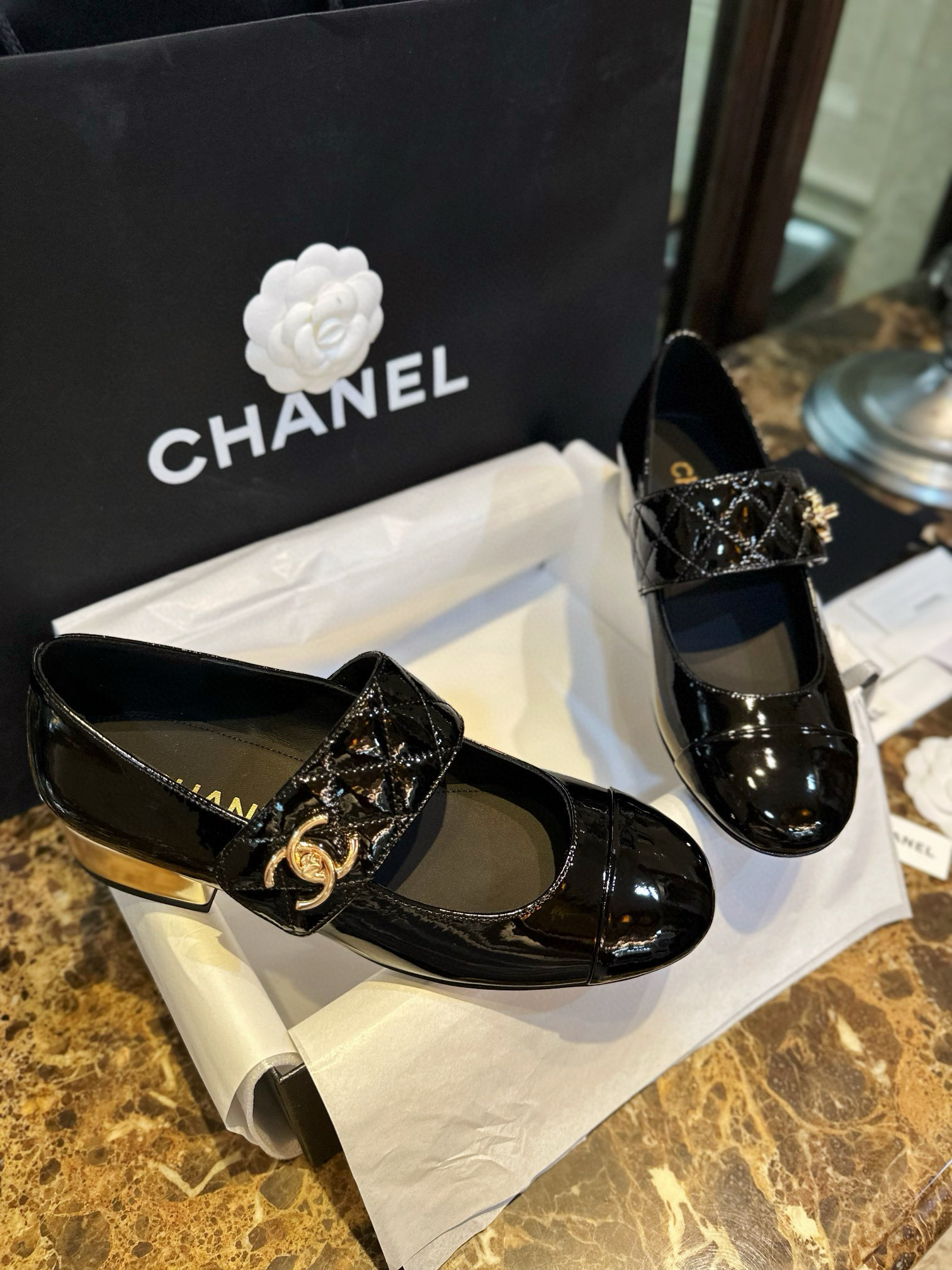 샤넬 CHANEL 23P G39732 메리제인 슈즈 Black