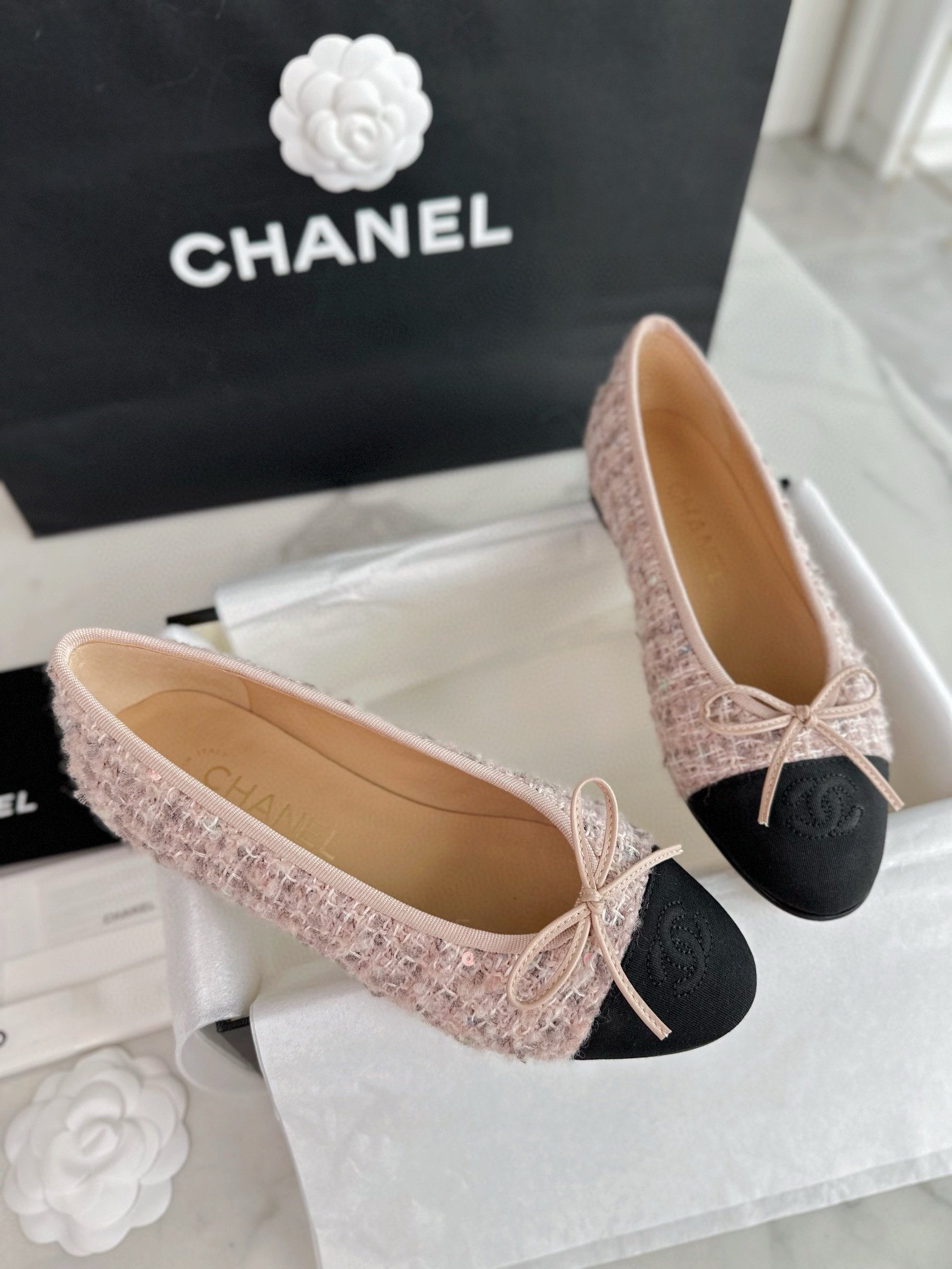 샤넬 CHANEL 24B G02819 플랫 Pink