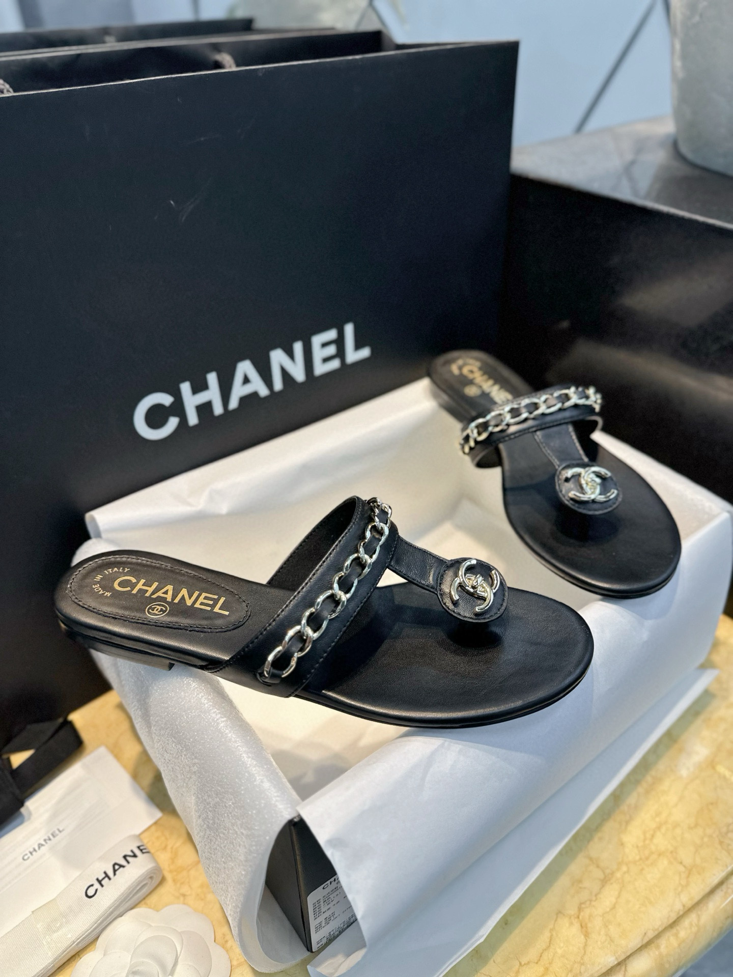샤넬 CHANEL 25s G46405 슬리퍼 Black