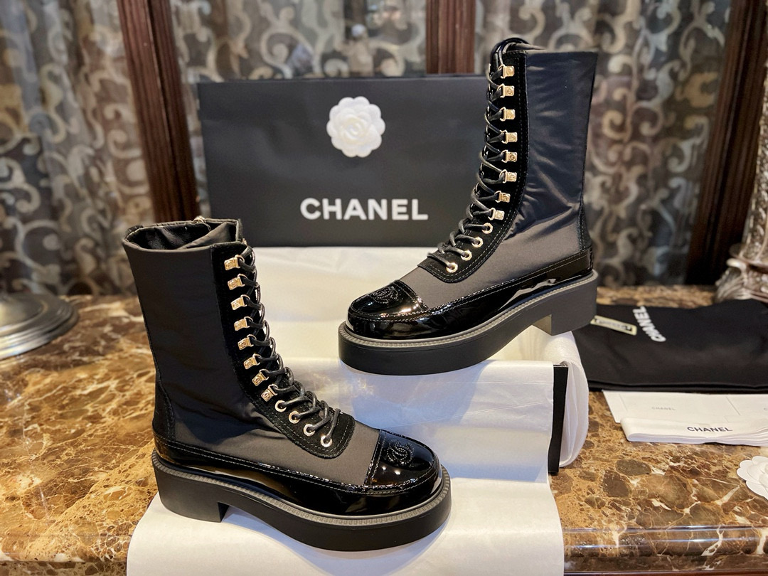 샤넬 CHANEL G38086 앵클 부츠 Black