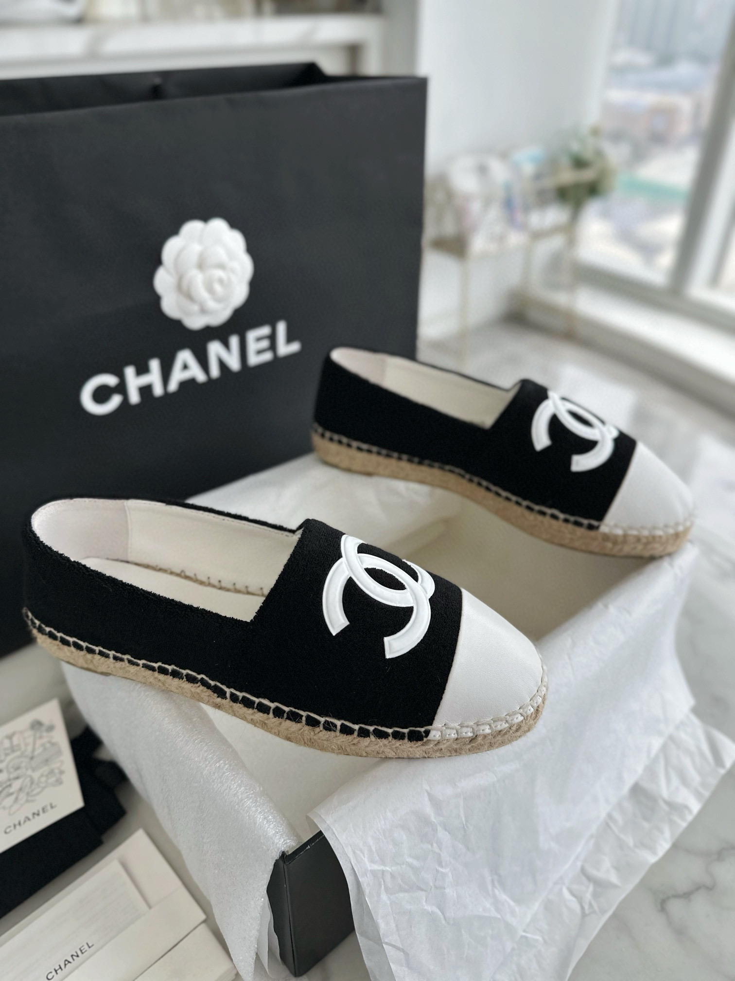 샤넬 CHANEL 24P 에스파드리유 Black