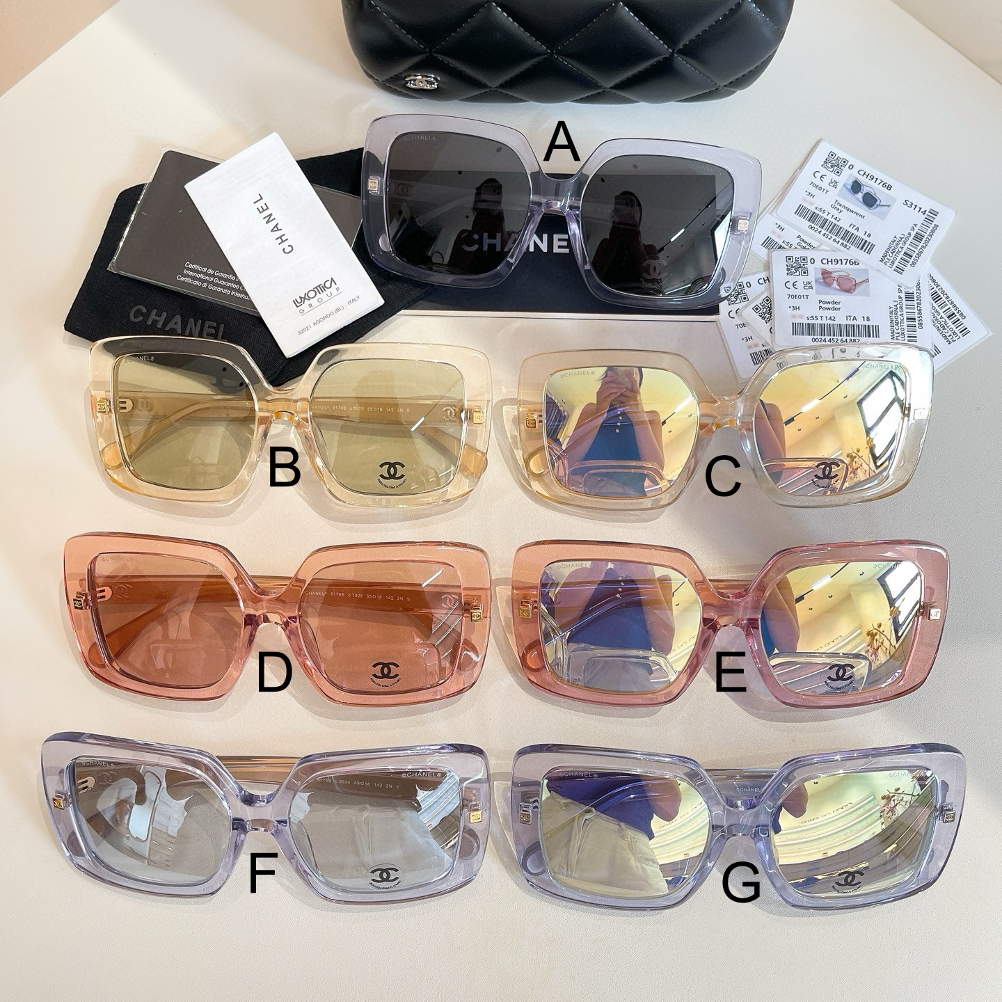 샤넬 Chanel 9176-B 55口18-142