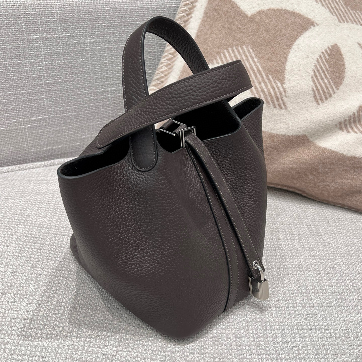 에르메스 Hermes Picotin 18cm Germany Leather 46 Ebene/silver