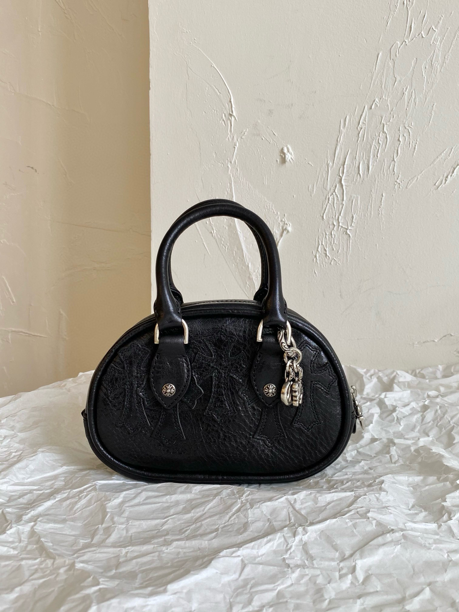 크롬하츠 Chrome Hearts 미니 볼링 백 핸드백 925 실버 장식 3005 22cm