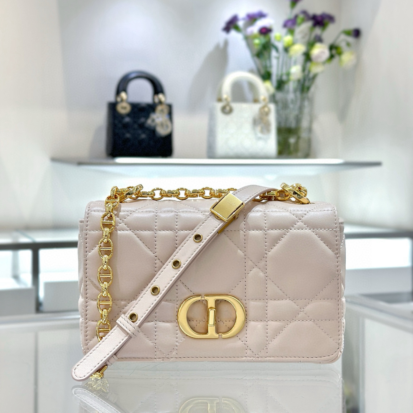디올 Dior Caro Bag Pink 20cm