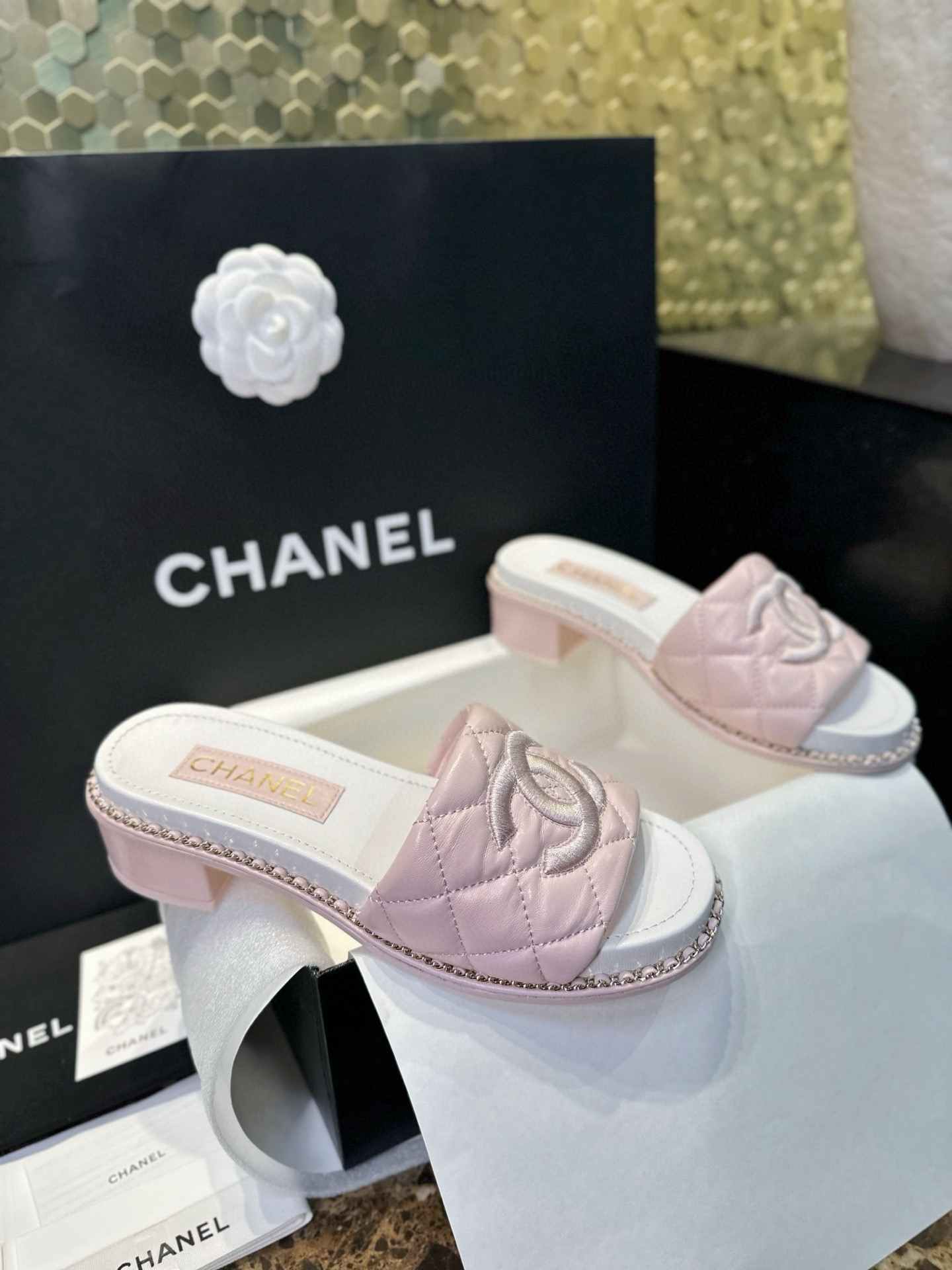 샤넬 CHANEL 25P 슬리퍼 pink