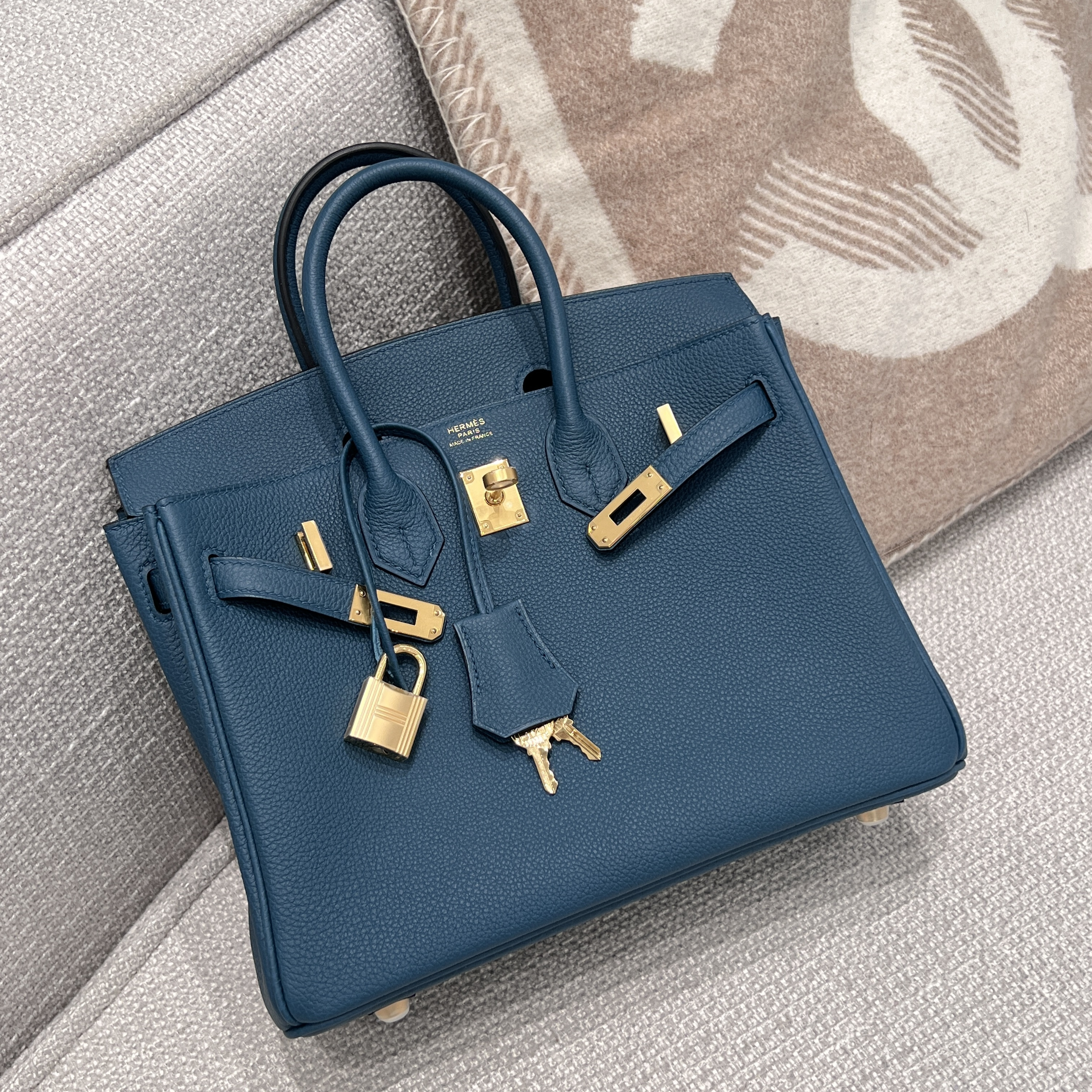 에르메스 Hermes Birkin 25cm Germany Leather W0 Vert Bosphore/gold