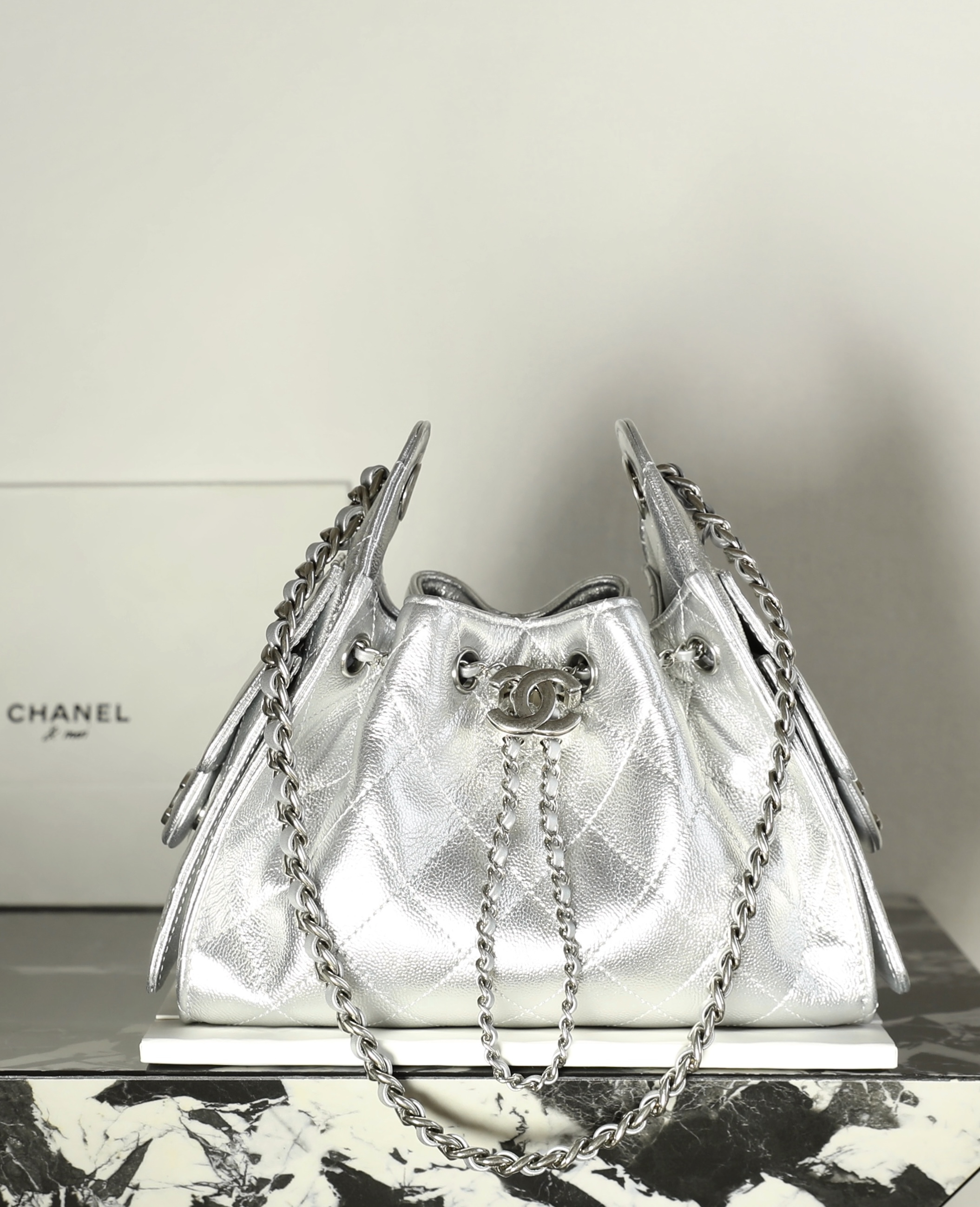 샤넬 CHANEL 26C C-061 AS5631 25 Mini Bag silver 22cm
