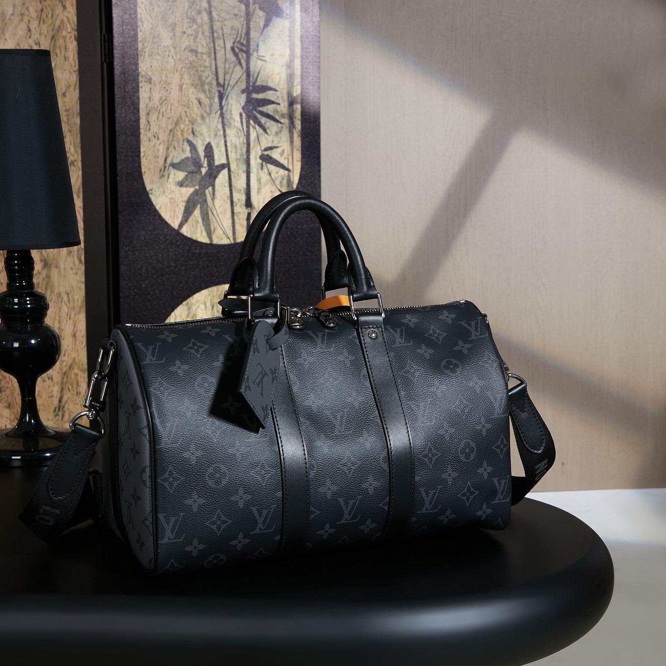 루이비통 Louis Vuitton M46655 Keepall Bandouliere 35 Monogram Eclipse 34cm