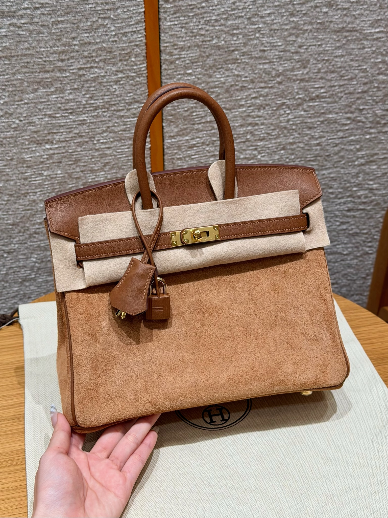 에르메스 Hermes Birkin Grizzly 25cm Grizzly and Swift 37 Gold/gold