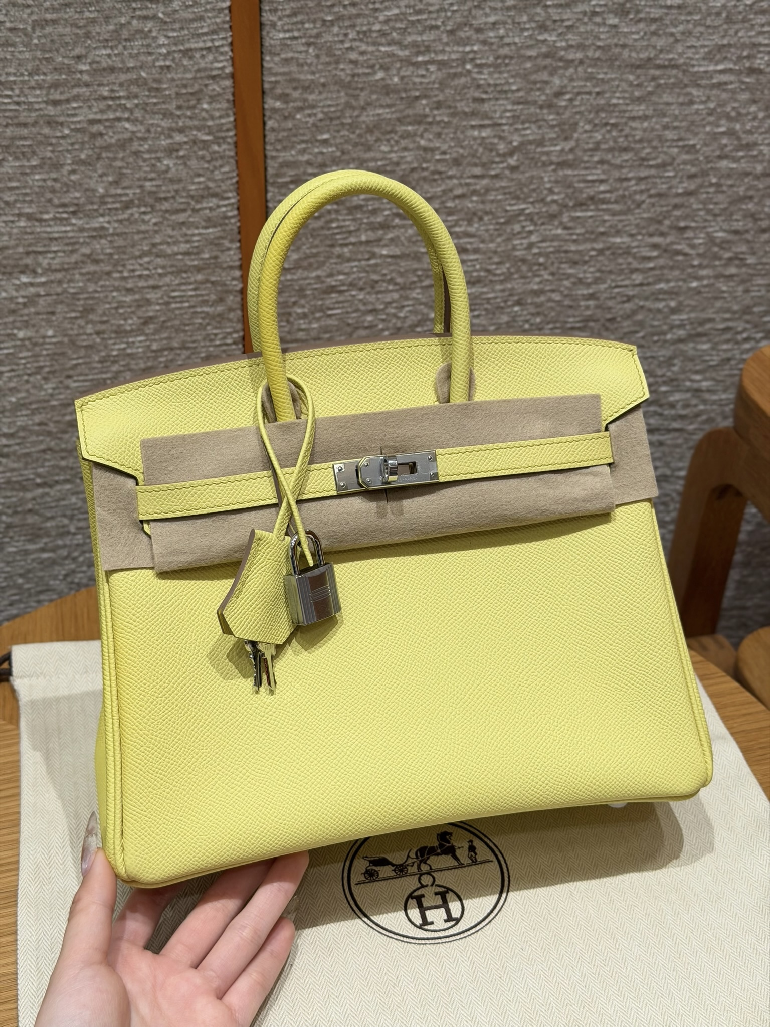 에르메스 Hermes Birkin 25cm Epsom 9R Lime/silver