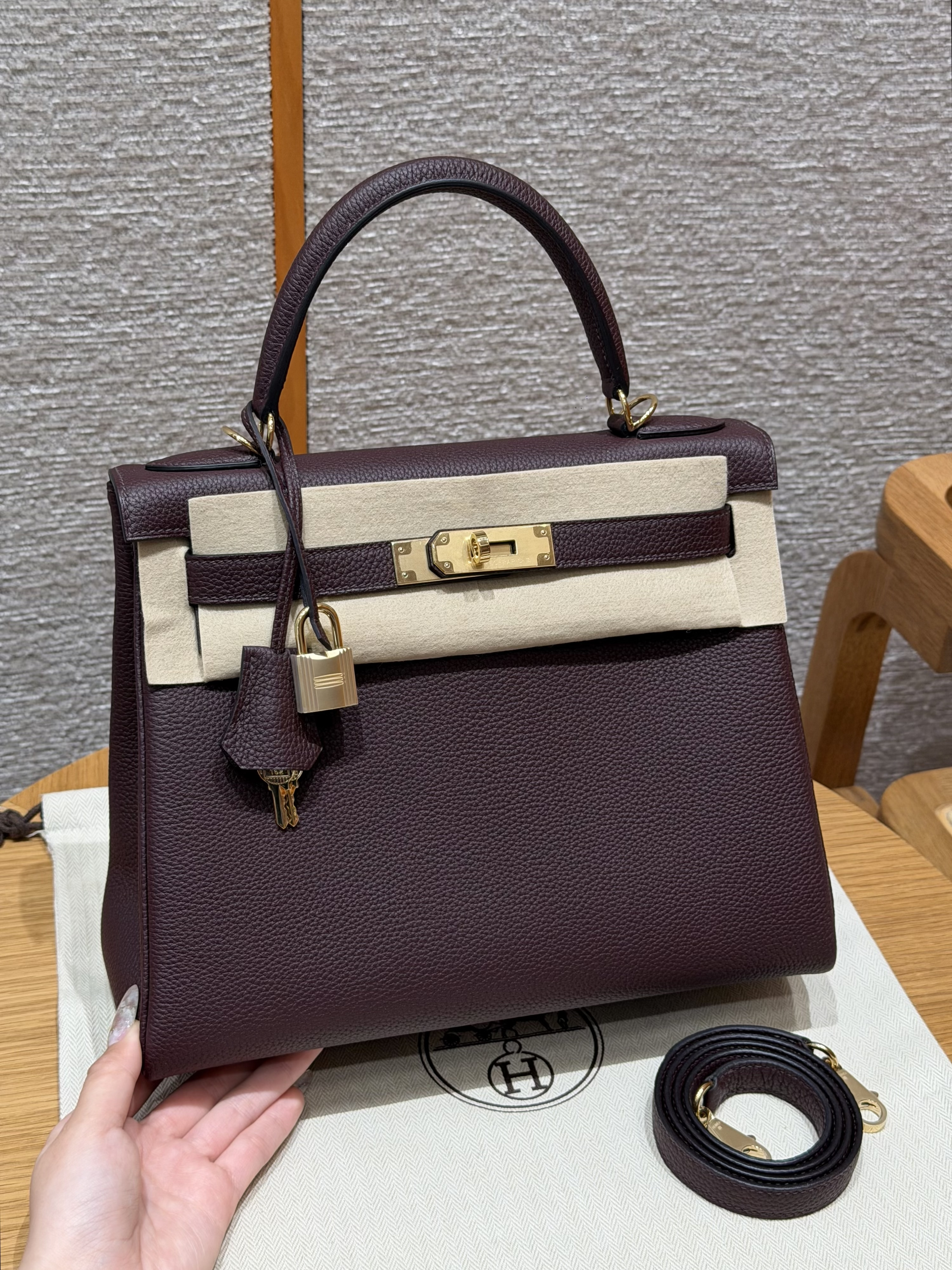 에르메스 Hermes Kelly 28cm Togo OG Rouge Sellier/gold