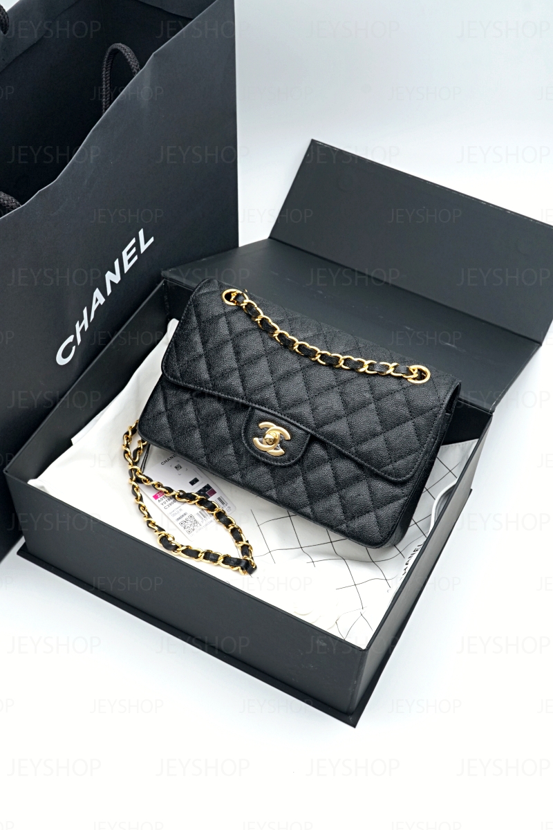 （국내 도착）샤넬 Chanel A01113 Small Classic Flap Bag Black 23cm