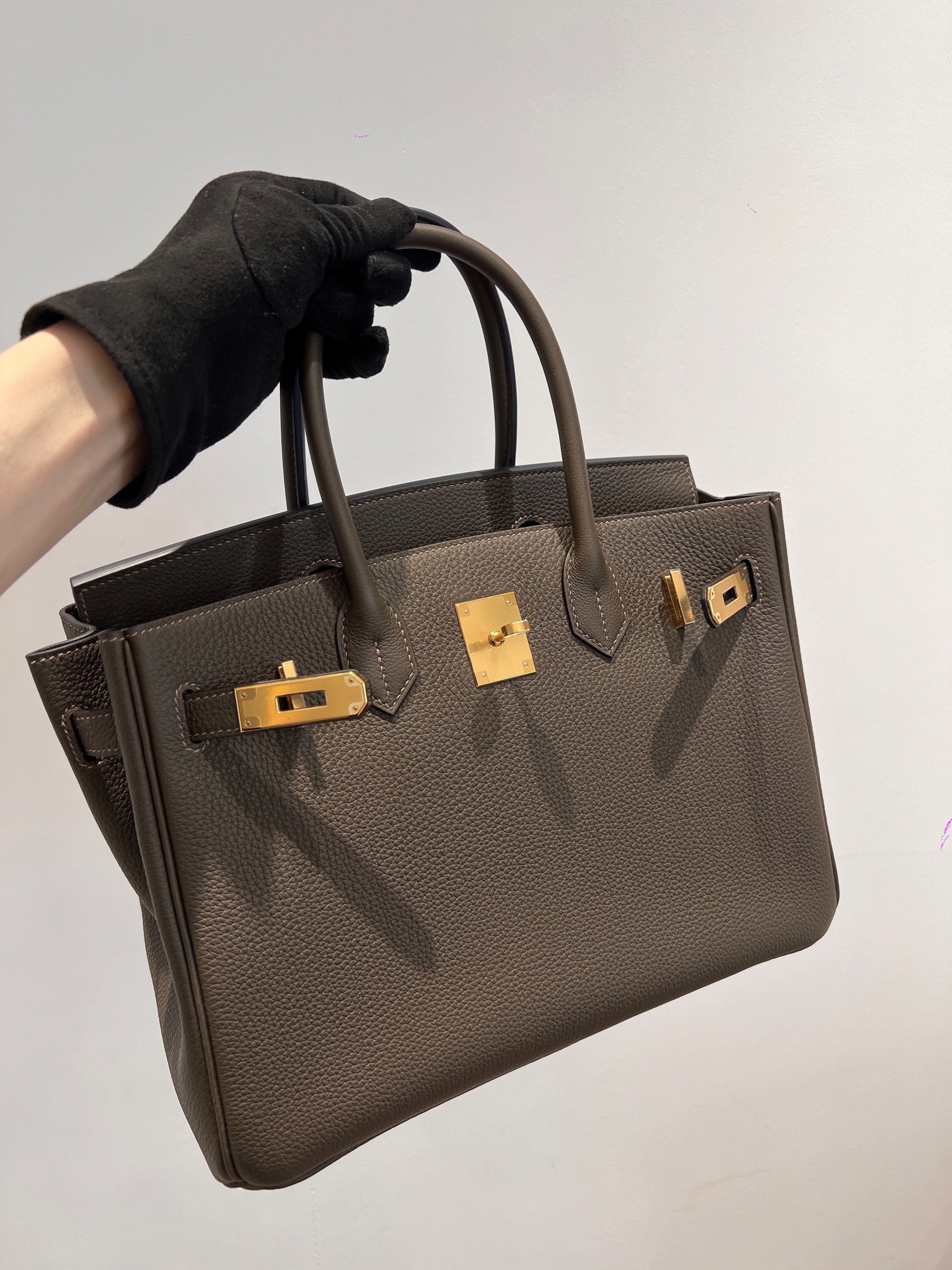 에르메스 Hermes Birkin 30cm Togo Grade 1 V8 Vert Loden/gold (Fil Au Chinois)