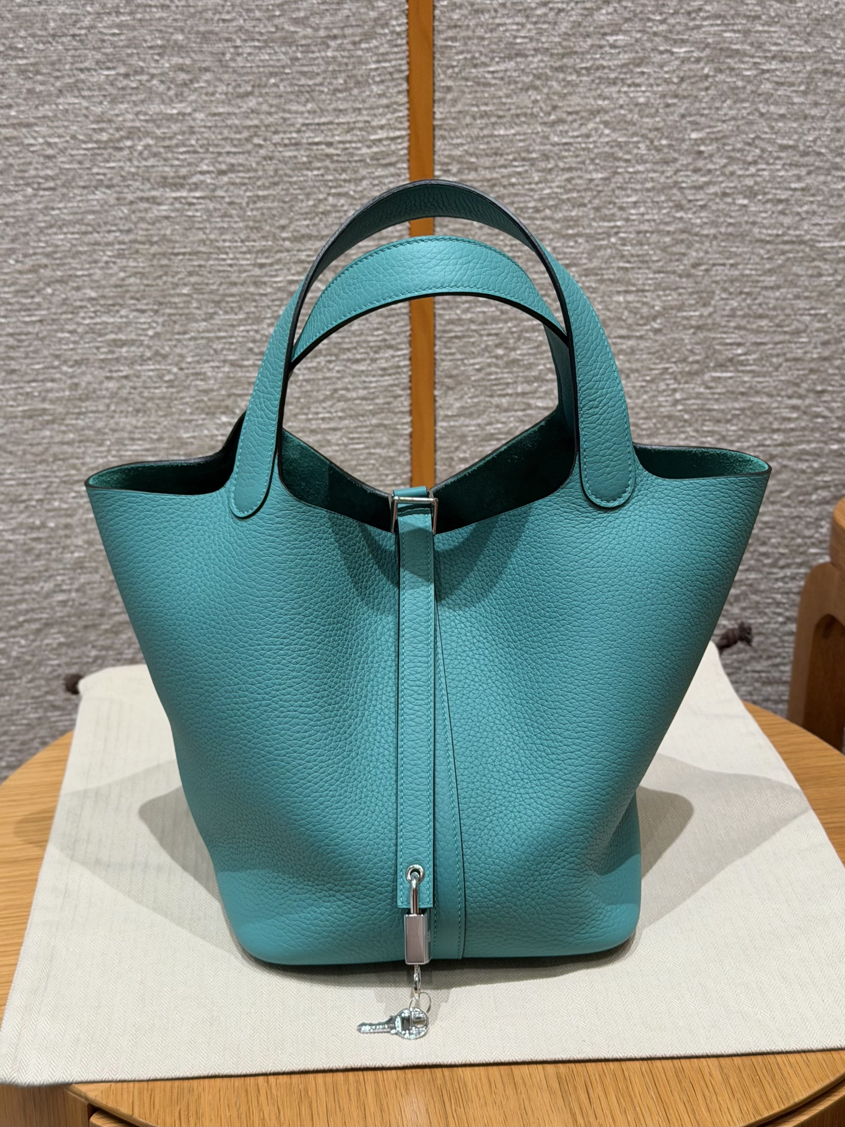 에르메스 Hermes Picotin lock 18cm Clemence U1 Vert Verone/silver